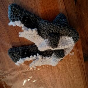 Handmade, Crochet, Childs Shark Slippers